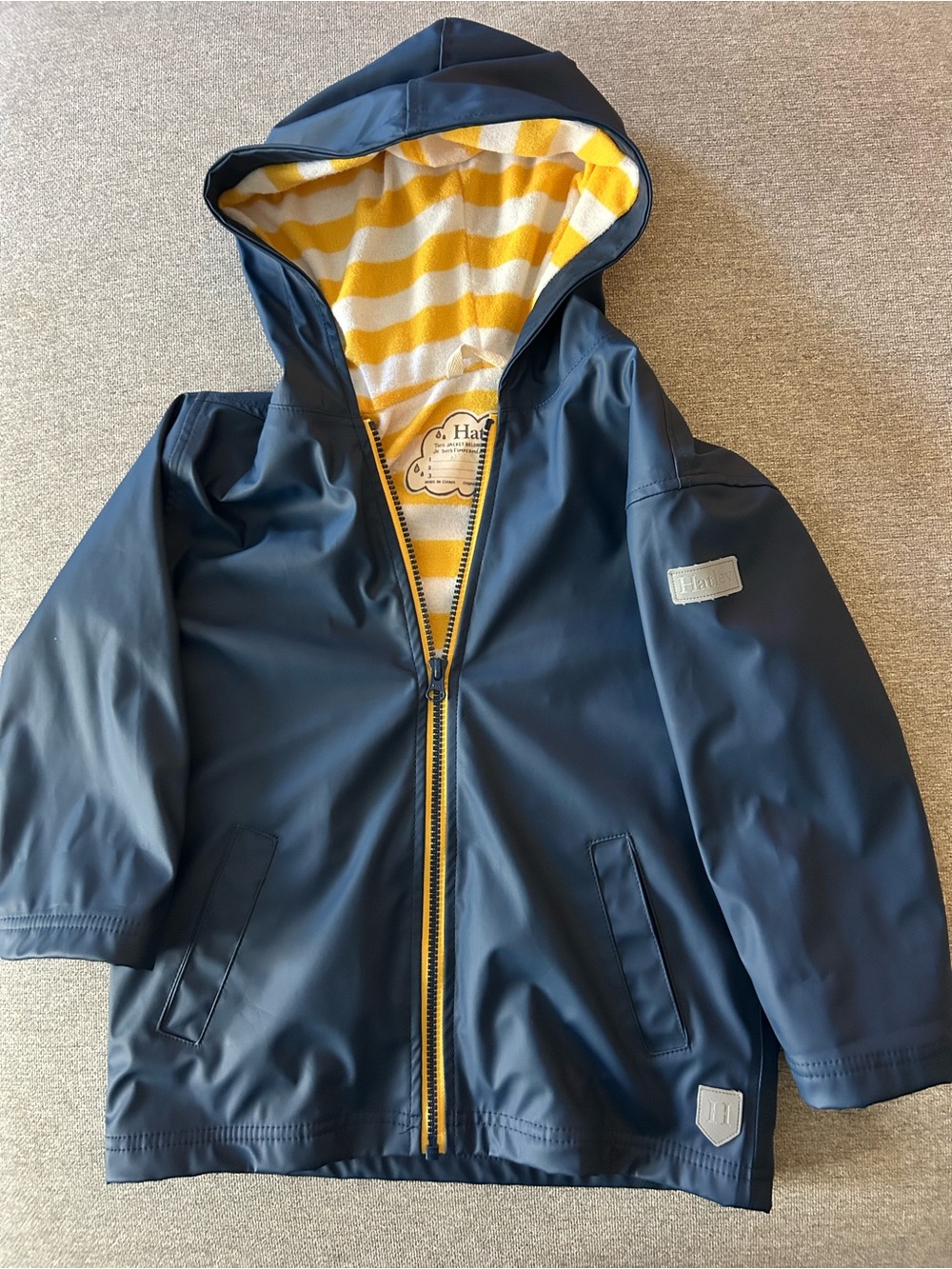 Hatley Kids Navy Zip-Up Rain Jacket